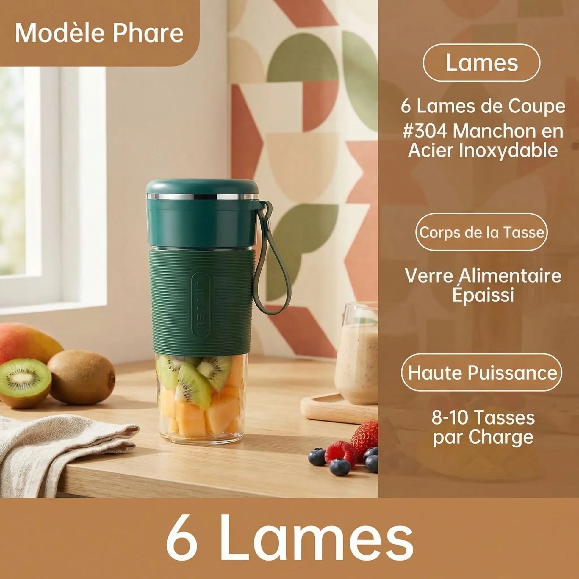 blender smoothie portable vert