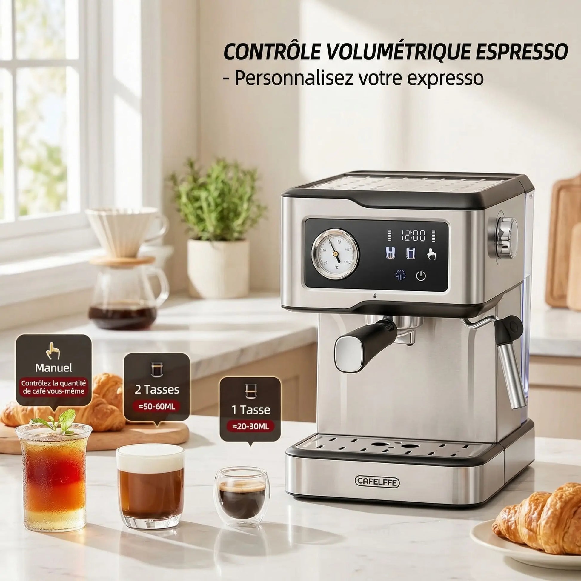 machine cafe grain controle volumetrique
