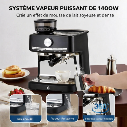 machine cafe grain mousseur lait